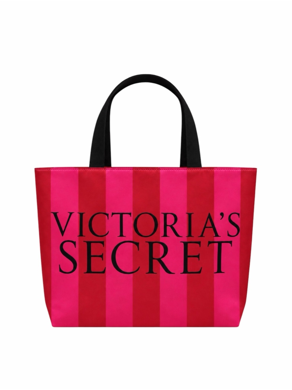 Victoria's Secret Dark Red Pink Stripe Tote Limited Edition